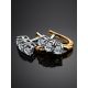 Golden Earrings With Diamond Rows, image , picture 2