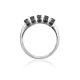 Silver Ring With Black Crystals, Ring Size: 6.5 / 17, image , picture 3