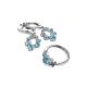 Silver Ring With Synthetic Topaz And White Crystals, Ring Size: 7 / 17.5, image , picture 5