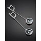 Silver Dangle Earrings With Synthetic Topaz, image , picture 2