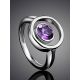 Stylish Silver Amethyst Ring, Ring Size: 9 / 19, image , picture 2