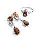 Smoky Quartz Silver Ring With Crystals, Ring Size: 6.5 / 17, image , picture 4