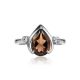 Smoky Quartz Silver Ring With Crystals, Ring Size: 9 / 19, image , picture 3