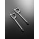 Silver Dangle Earrings With Black Crystals, image , picture 2