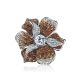 Silver Floral Ring With Crystals The Jungle, Ring Size: 8 / 18, image , picture 4