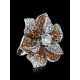 Silver Floral Ring With Crystals The Jungle, Ring Size: 8 / 18, image , picture 2
