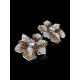 Silver Floral Earrings With Crystals The Jungle, image , picture 2