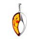 Silver Pendant With Cognac Amber The Sunrise, image 