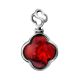 Clover Shaped Amber Silver Pendant The Monaco, image 