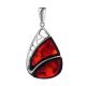 Cherry Amber Pendant In Silver The Sunrise, image 