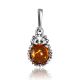 Tiny Amber Hedgehog Pendant, image 