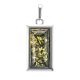 Geometric Silver Amber Pendant The Chelsea, image 