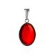 Oval Amber Silver Pendant The Sangria, image 