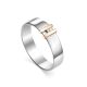 Silver Band Ring With Diamond And Golden Details The Diva, Ring Size: 12 / 21.5, image 