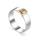 Silver Golden Band Ring With Diamonds The Diva, Ring Size: 8 / 18, image 