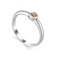 Silver Golden Ring With Solitaire Diamond The Diva, Ring Size: 8 / 18, image 