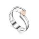 Silver Golden Statement Ring With Diamond The Diva, Ring Size: 6 / 16.5, image 