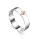 Silver Band Ring With Golden Diamond Cross The Diva, Ring Size: 6 / 16.5, image 