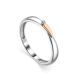 Silver Golden Diamond Ring The Diva, Ring Size: 6 / 16.5, image 