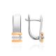 Silver Golden Earrings With White Diamonds The Diva, image 