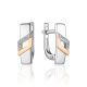 Silver Golden Earrings With Diamonds The Diva, image 