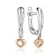 Silver Earrings With Golden Diamond Dangles The Diva, image 