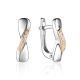Silver Golden Earrings With Diamonds The Diva, image 