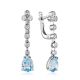 Synthetic Topaz Silver Drop Earrings With Crystals, image 