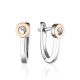 Modern Silver Golden Earrings With Diamond The Diva, image 