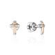Silver Golden Studs With Diamonds The Diva, image 