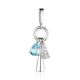 Silver Dangle Pendant With Crystals, image 