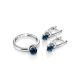 Silver Blue Crystal Dangle Earrings, image , picture 3