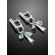 Silver Dangles With Synthetic Topaz And Crystals, image , picture 2
