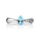 Blue Stone Silver Ring With Crystals, Ring Size: 5.5 / 16, image , picture 3