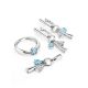 Silver Dangles With Synthetic Topaz And Crystals, image , picture 3