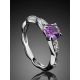 Classy Amethyst Silver Ring With Crystals, Ring Size: 5.5 / 16, image , picture 2