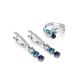 Silver Dangles With Blue And White Crystals, image , picture 3