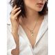Gold Plated Silver ​Disk T-Bar Necklace The Liquid, image , picture 4