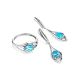 Synthetic Topaz Dangle Earrings In Silver, image , picture 3