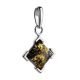 Square Silver Pendant With Green Amber The Artemis, image , picture 3