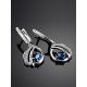 Silver Dangles With Synthetic Sapphire And Crystals, image , picture 2