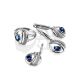 Silver Dangles With Synthetic Sapphire And Crystals, image , picture 3