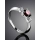 Classy Garnet Silver Ring With Crystals, Ring Size: 5.5 / 16, image , picture 2