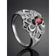 Silver Garnet Ring With Crystals, Ring Size: 6.5 / 17, image , picture 2