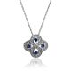 Silver Necklace With Blue And White Crystals, Length: 45, image 
