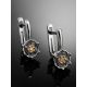 Silver Golden Floral Earrings With Diamonds The Diva, image , picture 2
