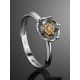 Silver Golden Floral Ring With Diamond Centerpiece The Diva, Ring Size: 5.5 / 16, image , picture 2