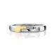 Silver Golden Ring With Diamond Row The Diva, Ring Size: 8 / 18, image , picture 3