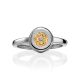 Silver Golden Floral Ring With Diamond The Diva, Ring Size: 6 / 16.5, image , picture 3