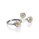 Silver Golden Floral Ring With Diamond The Diva, Ring Size: 6 / 16.5, image , picture 4